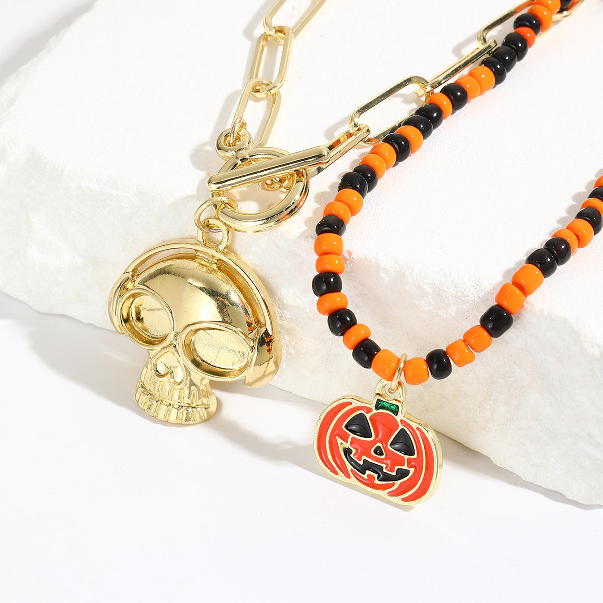 Wholesale Halloween Skull Pumpkin Dark Wind Necklace